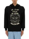 Valentino Garavani Sweatshirt With Le Chat De La Maison Patch In Black