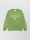 Valentino Cotton Sweatshirt With Graphic Text Print In Green