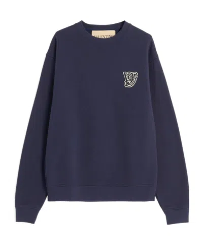VALENTINO COTTON SWEATSHIRT WITH VG PATCH