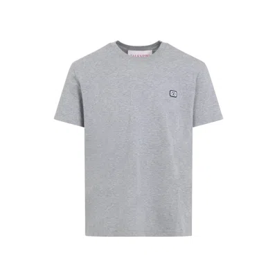 Valentino Logo Short-sleeved T-shirt In Grey