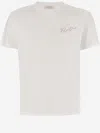 Valentino Crewneck Embroidered Graphic T-shirt In Bianco