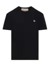 Valentino Logo Patch Crew Neck Short Sleeve T-shirt In Black