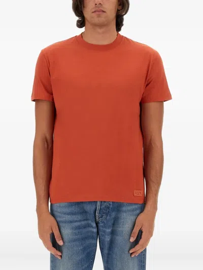 Valentino Garavani T-shirt With Logo In Orange