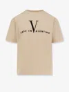 Valentino Garavani Cotton T-shirt With Made In Print Clothing In Sand