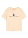 Valentino Garavani  Cotton T-shirt With Made In  Print In Brown
