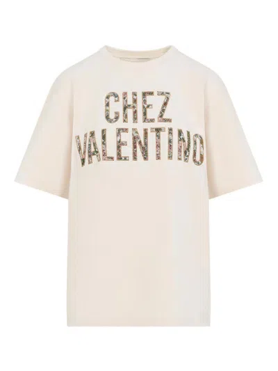 Valentino Cotton T-shirt In Sand