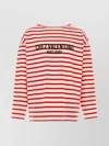 Valentino Cotton T-shirt Striped Embroidery Detail In Red