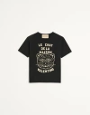 Valentino Garavani T-shirt With Le Chat De La Maison Print In Black