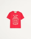 Valentino Garavani T-shirt With Le Chat De La Maison Print In Red