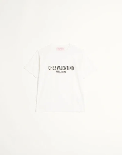 VALENTINO VALENTINO COTTON T-SHIRT WITH CHEZ VALENTINO PRINT