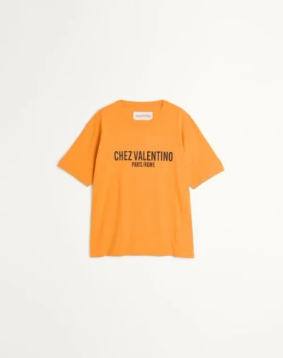 VALENTINO VALENTINO COTTON T-SHIRT WITH CHEZ VALENTINO PRINT