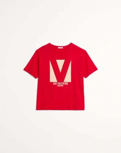VALENTINO VALENTINO COTTON T-SHIRT WITH CHEZ VALENTINO PRINT