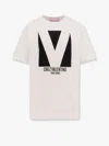 Valentino Crewneck Graphic Print Ribbed Short-sleeve Cotton Jersey