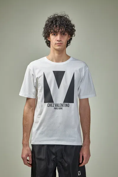 VALENTINO COTTON T-SHIRT WITH CHEZ VALENTINO PRINT