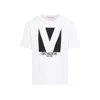 Valentino Mens Avorio Logo-print Crew-neck Cotton-jersey T-shirt In White