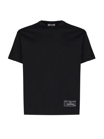 Valentino Cotton T-shirt With Maison  Sartorial Label In Black