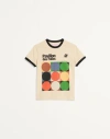 Valentino Cotton T-shirt With Pavillon Des Folies Print In Butter/black/multicolour