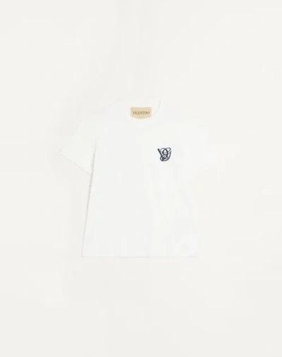Valentino Cotton T-shirt With Vg Patch In White