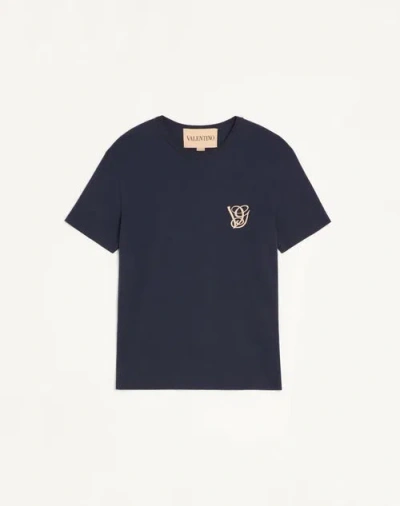 VALENTINO VALENTINO COTTON T-SHIRT WITH VG PATCH
