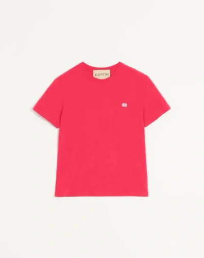 Valentino T-shirt With Signature Vlogo In Red
