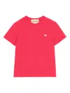 Valentino Cotton T-shirt With Vlogo Patch In Red