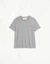 Valentino Cotton T-shirt With Vlogo Patch In Gray