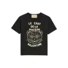 Valentino Garavani T-shirt With Le Chat De La Maison Print In Black
