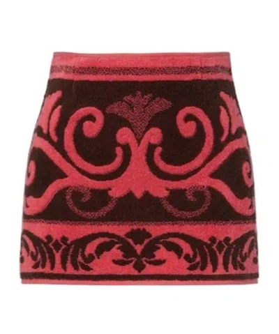 Valentino Cotton Terry Jacquard Miniskirt In Multi