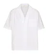 Valentino Garavani White Bowling Shirt With Patch Pocket In Toile Iconographique Man In Multi