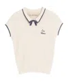 Valentino Cotton Tops With Bow Detail And Cap Sleeves