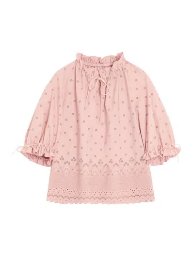 Valentino Cotton Top In Pink