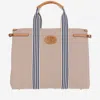 Valentino Cotton Tote Bag In Naturale/tobacco/bianco/blue/natural Cam