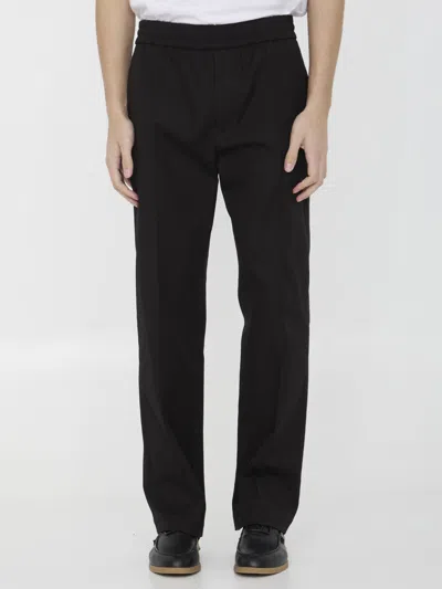 Valentino Cotton Trousers In Black