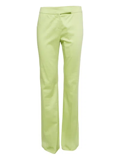 Pre-owned Valentino Cotton Trousers In Green