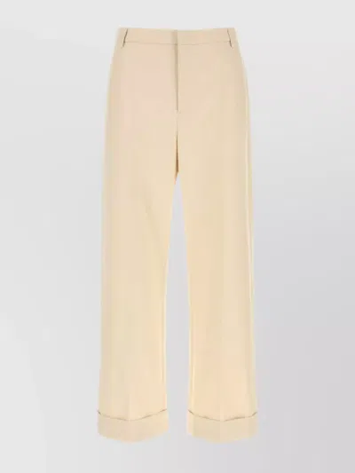 VALENTINO COTTON TROUSERS WITH CUFFED HEM AND POCKETS