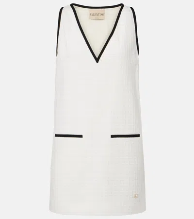 Valentino Cotton Tweed Minidress In White