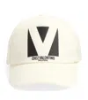 Valentino Ivory Cotton Baseball Cap In Ivory