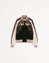 Valentino Sequin And Bead-embellished Velvet Bomber Jacket In Brown