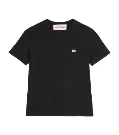 Valentino Cotton T-shirt With Vlogo Patch In Black
