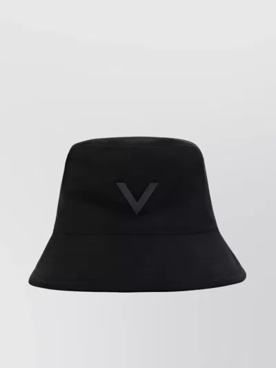 Valentino Garavani Cotton Wide Brim Bucket Hat In Black