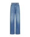 Valentino Light Blue Denim Trousers With V Gold Detail In Blue