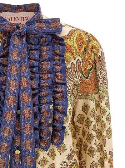 Valentino Garavani Paisley-print Cotton Shirt In Brown