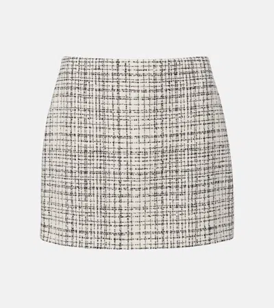 Valentino Cotton-blend Tweed Miniskirt In White