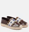 Valentino County Rockstud Leather Espadrilles In Brown