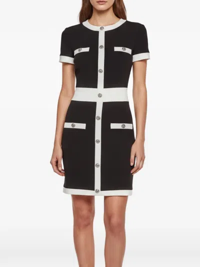 Pre-owned Valentino Couture Contrast-trim Mini Dress In Black