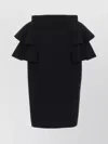 Valentino Couture Crepe High-waisted Skirt With Ruffle Detail In Black