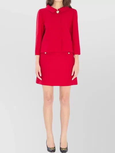 VALENTINO COUTURE CREPE JACKET JEWELED BUTTONS