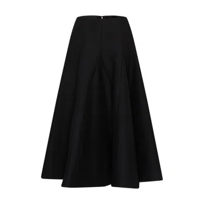 Valentino Couture Crêpe Midi Skirt In Black