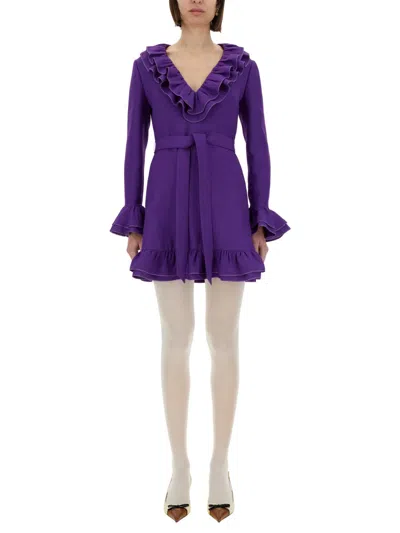 Valentino Couture Mini Dress With Exquisite Fabric In Purple