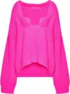 Valentino Oversize Wool Rib Knit Sweater In Pink